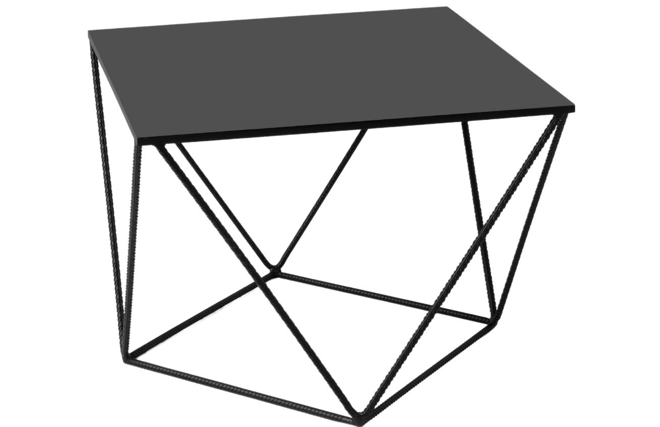 Nordic Design Černý kovový konferenční stolek Deryl 55 x 55 cm Nordic Design