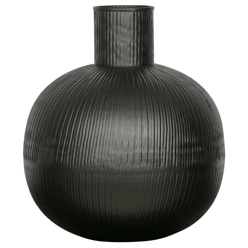 Hoorns Černá kovová váza Micaiah 30 cm Hoorns