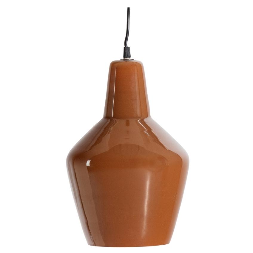 Hoorns Světle hnědá závěsná keramická lampa Benson 22 cm Hoorns