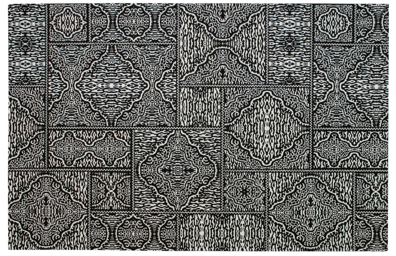 Hoorns Černo bílý látkový koberec Stuart 200 x 300 cm Hoorns