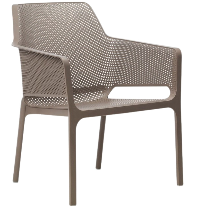 Nardi Šedo hnědé plastové zahradní křeslo Net Relax Nardi