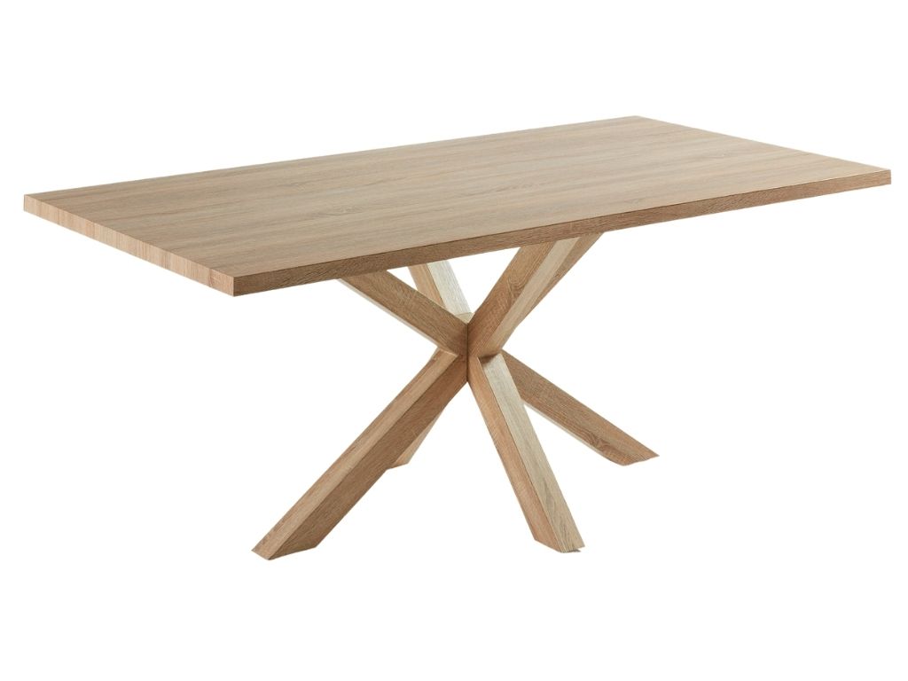 Dubový jídelní stůl Kave Home Argo 200 x 100 cm s přírodní kovovou podnoží Kave Home