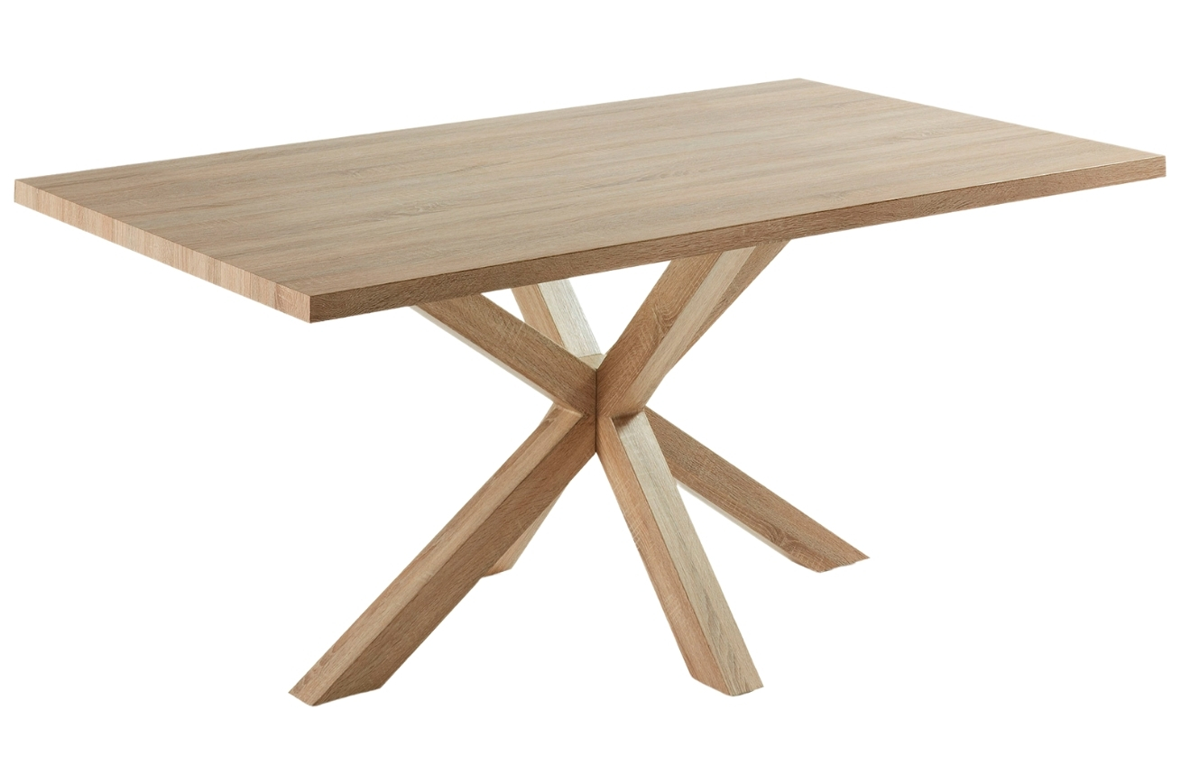 Dubový jídelní stůl Kave Home Argo 180 x 100 cm s přírodní kovovou podnoží Kave Home