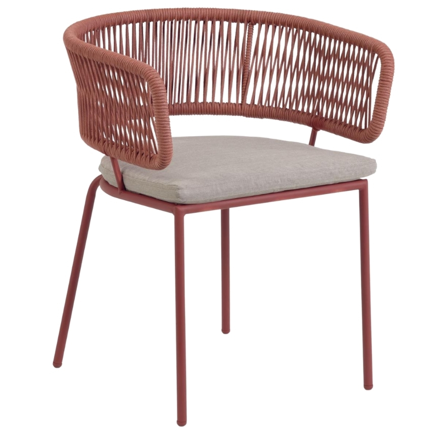 Červeno hnědá pletená zahradní židle Kave Home Nadin Kave Home