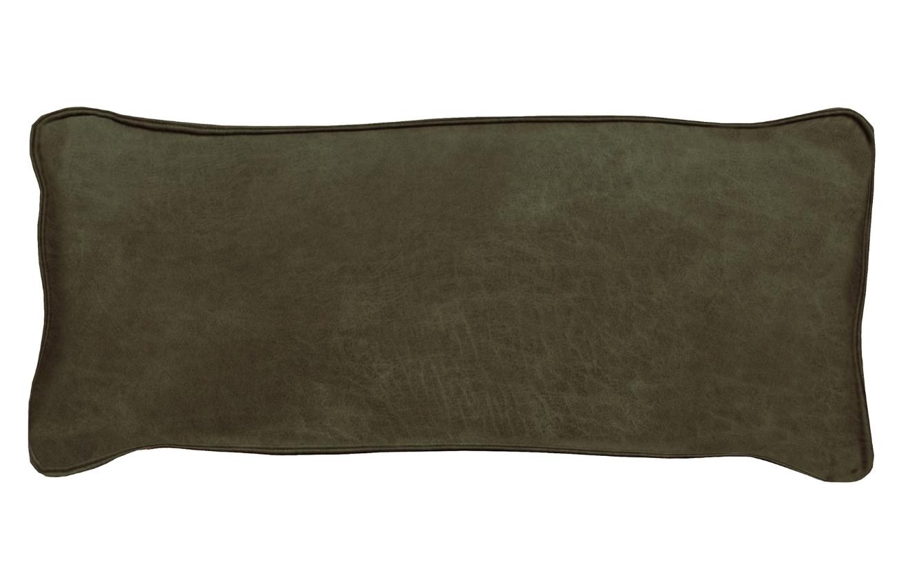 Hoorns Tmavě zelený kožený polštář Bearny 30 x 70 cm Hoorns
