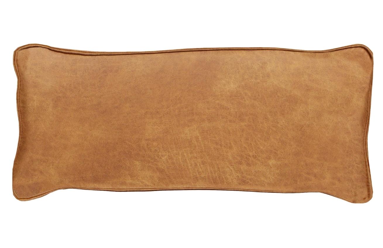 Hoorns Hnědý kožený polštář Bearny 30 x 70 cm Hoorns