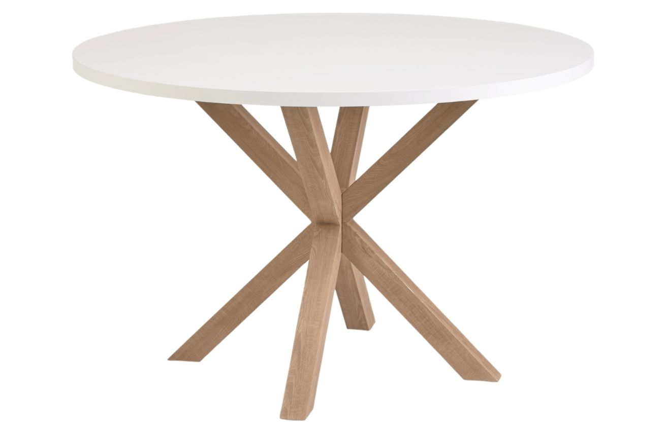 Bílý jídelní stůl Kave Home Argo 120 cm s přírodní kovovou podnoží Kave Home