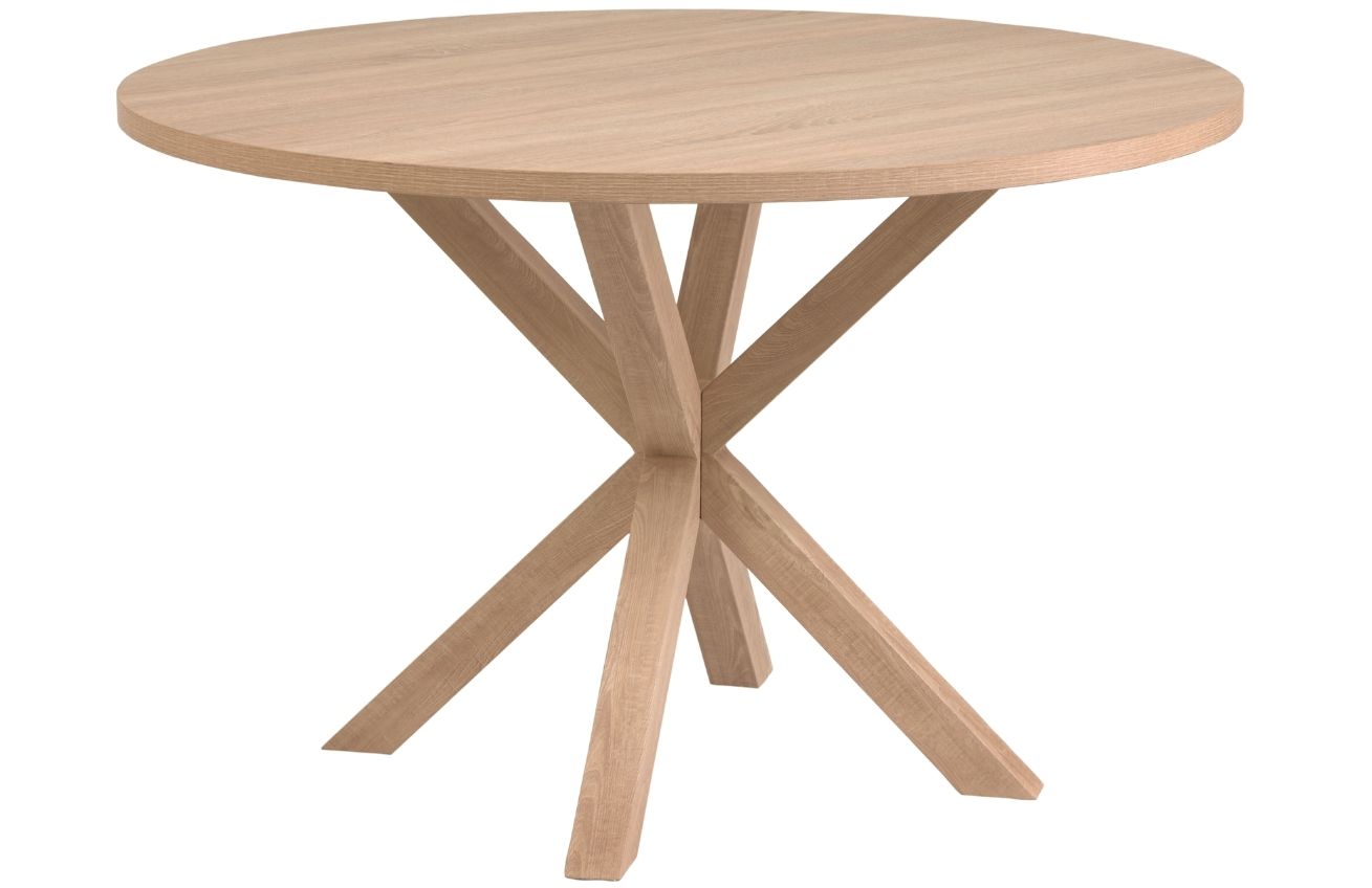 Dubový jídelní stůl Kave Home Argo 120 cm s přírodní kovovou podnoží Kave Home