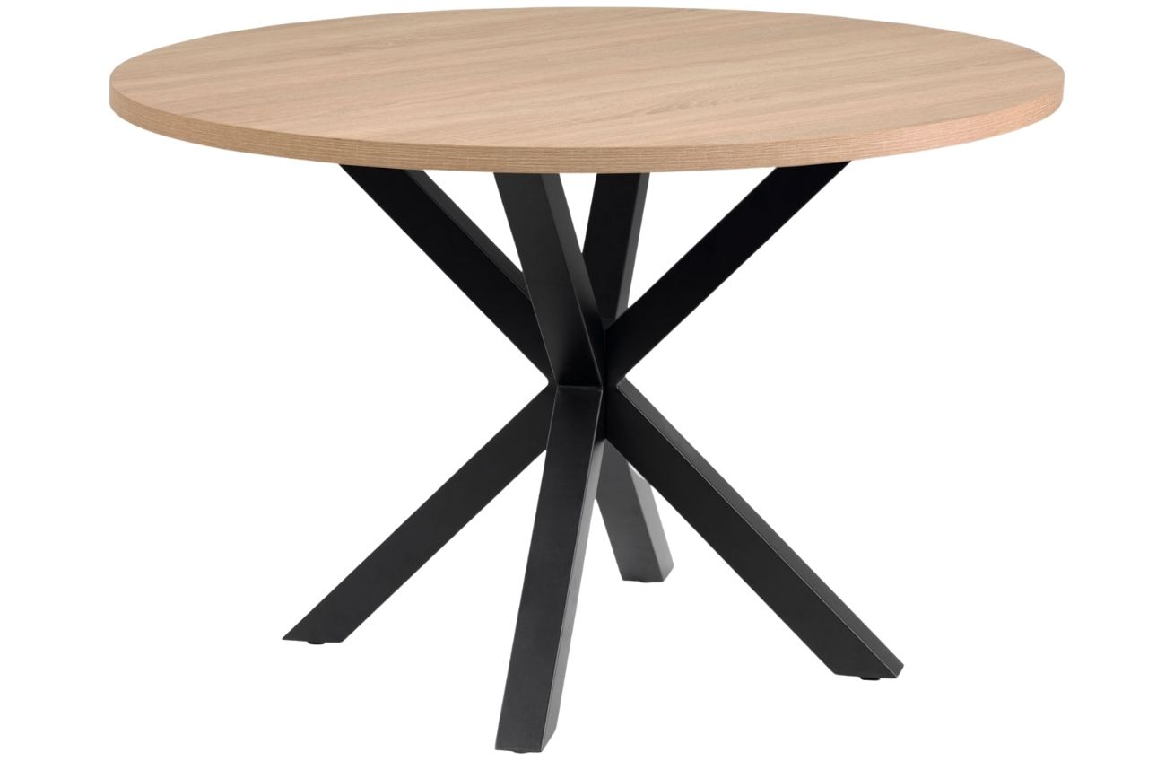 Dubový jídelní stůl Kave Home Argo 120 cm s černou kovovou podnoží Kave Home