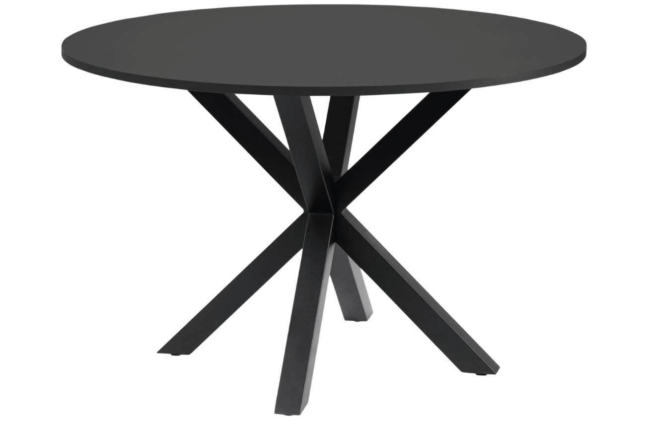 Černý lakovaný jídelní stůl Kave Home Argo 120 cm s černou kovovou podnoží Kave Home