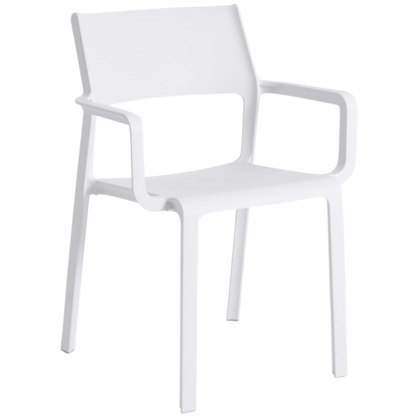 Nardi Bílá plastová zahradní židle Trill s područkami Nardi