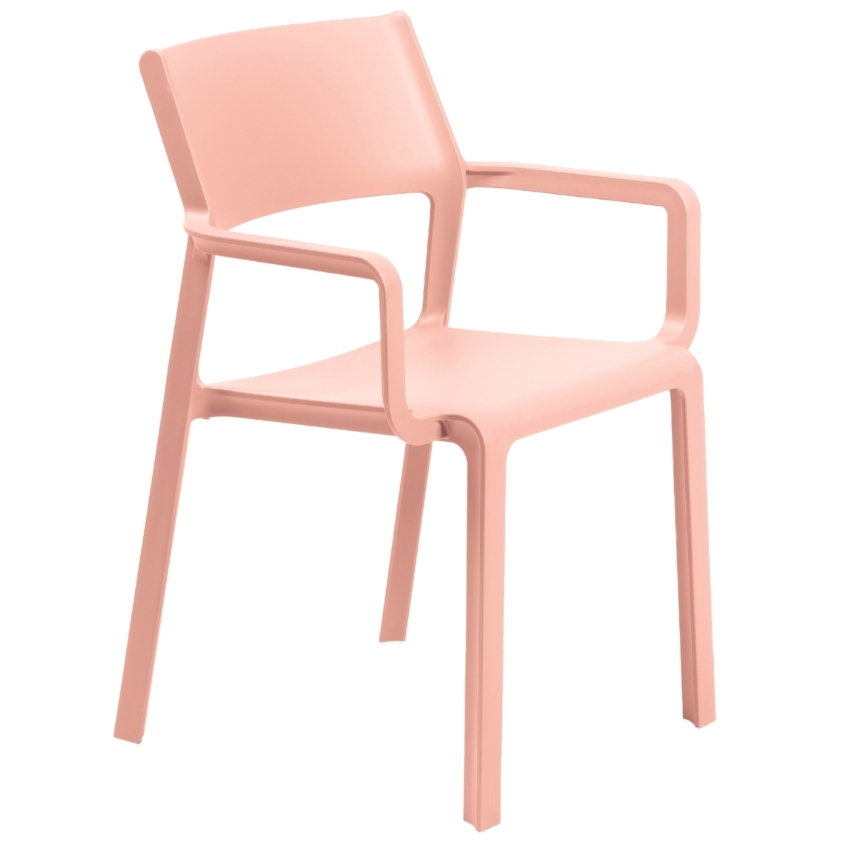 Nardi Lososově růžová plastová zahradní židle Trill s područkami Nardi