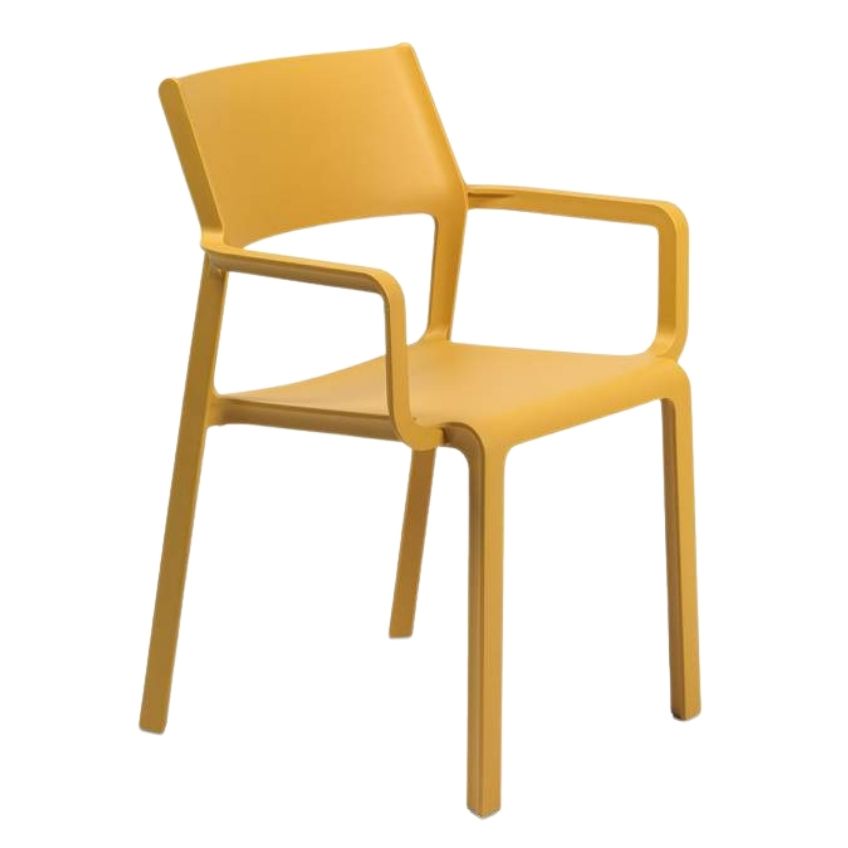 Nardi Hořčicově žlutá plastová zahradní židle Trill s područkami Nardi