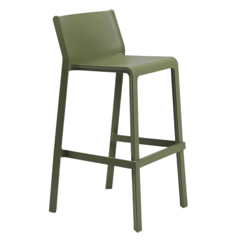 Nardi Zelená plastová barová židle Trill 76 cm Nardi