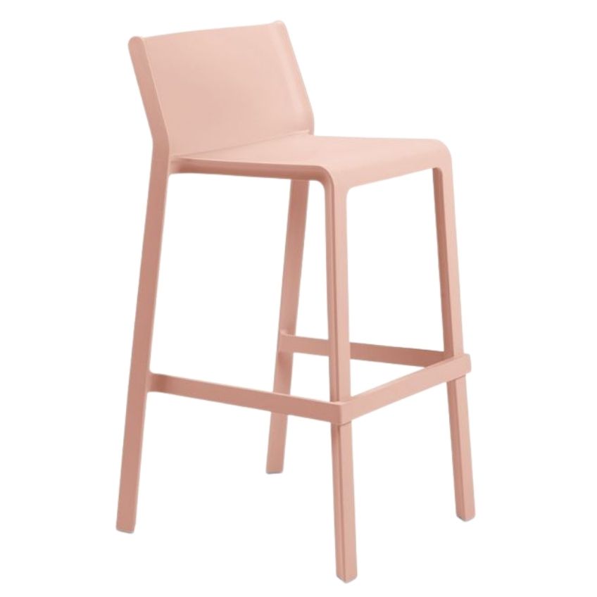 Nardi Lososově růžová plastová barová židle Trill 76 cm Nardi