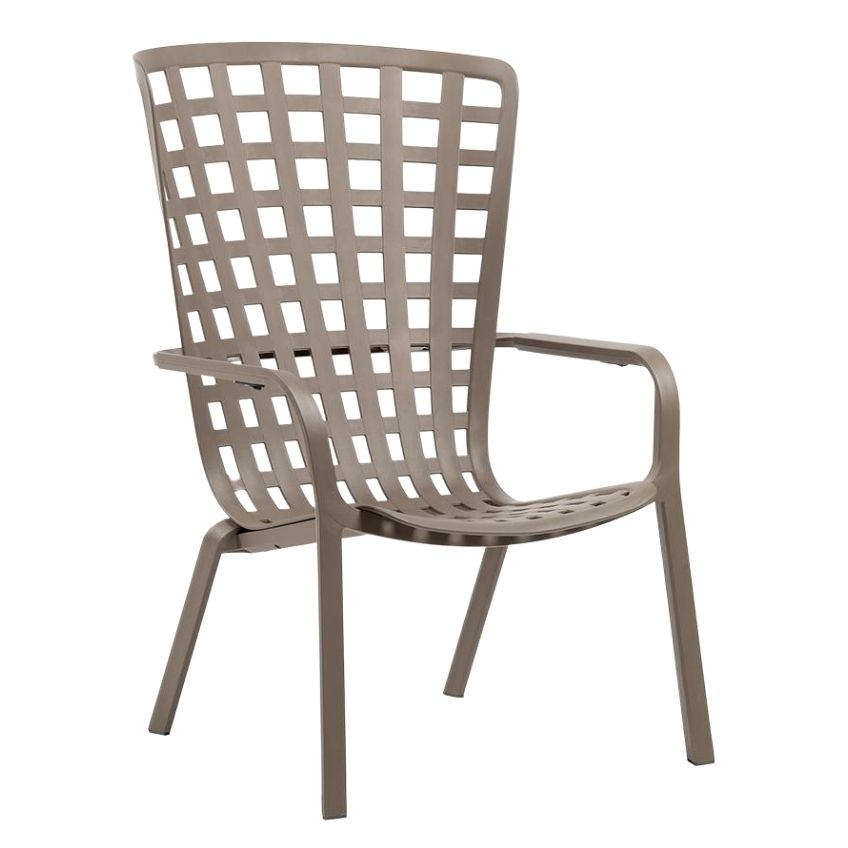 Nardi Šedo hnědé plastové zahradní křeslo Folio Nardi