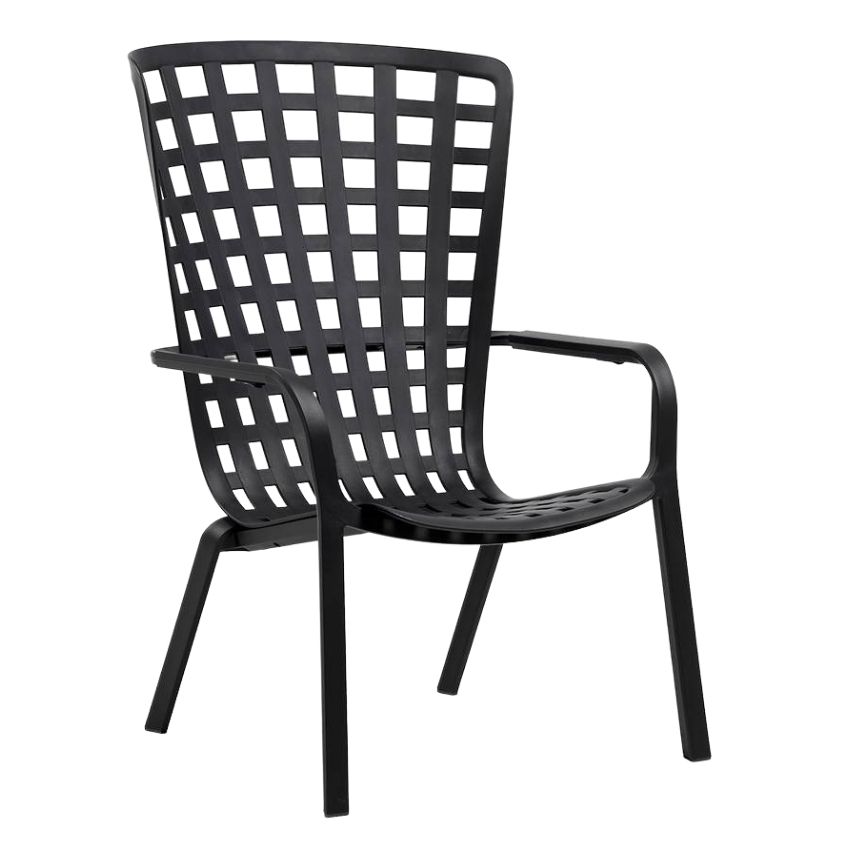 Nardi Antracitově šedé plastové zahradní křeslo Folio Nardi