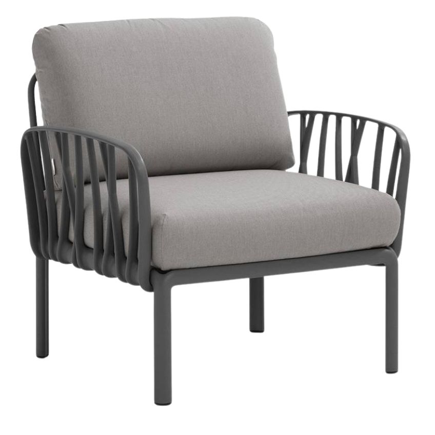 Nardi Šedé látkové zahradní křeslo Komodo s tmavě šedou podnoží Nardi