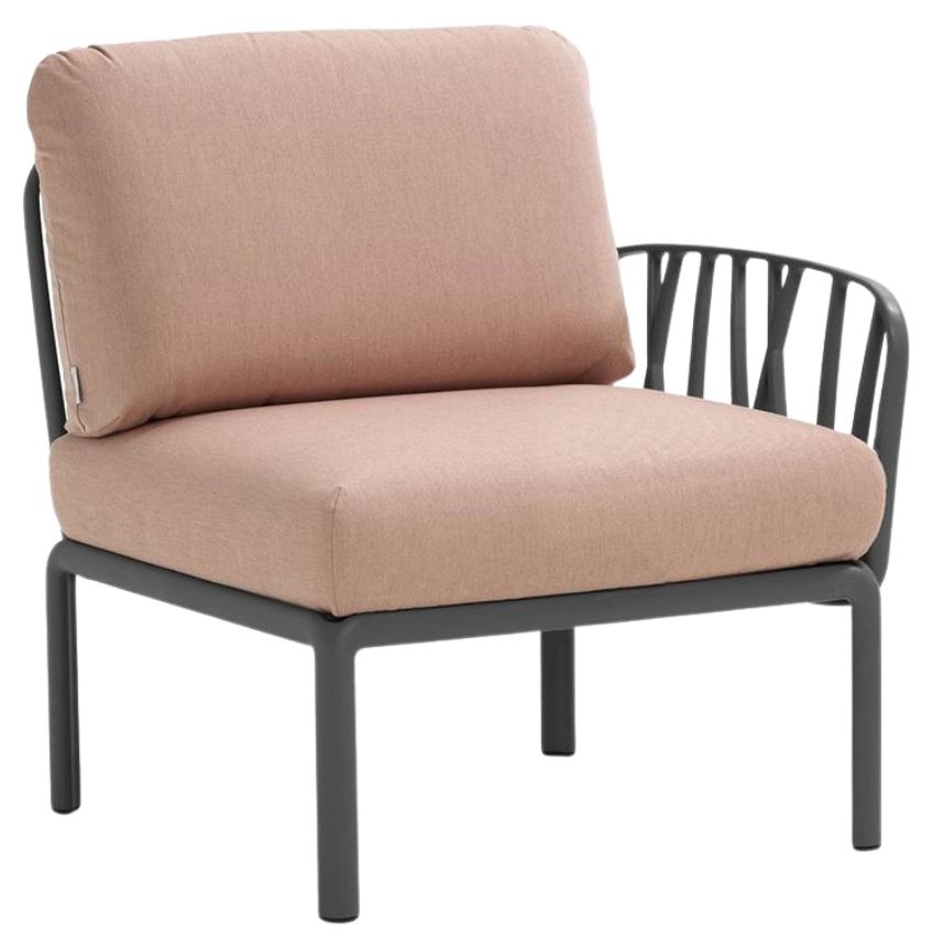 Nardi Růžový látkový zahradní koncový modul Komodo s tmavě šedou podnoží Nardi