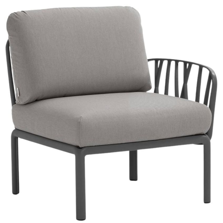 Nardi Šedý látkový zahradní koncový modul Komodo s tmavě šedou podnoží Nardi