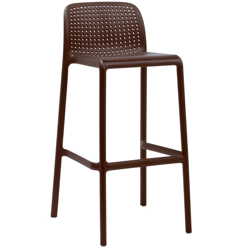 Nardi Hnědá plastová barová židle Lido 76 cm Nardi