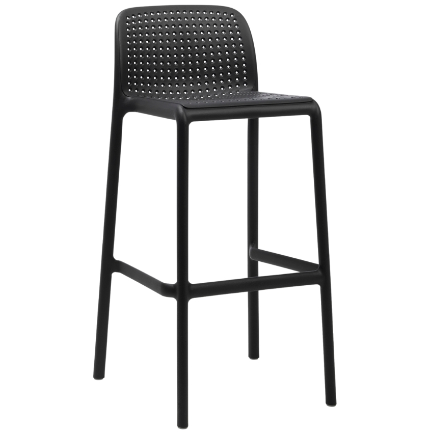 Nardi Antracitově šedá plastová barová židle Lido 76 cm Nardi