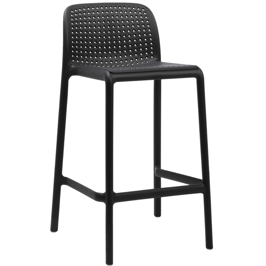 Nardi Antracitově šedá plastová barová židle Lido Mini 65 cm Nardi
