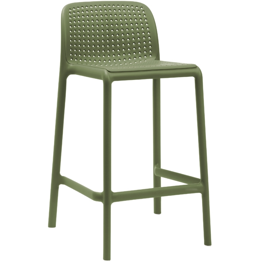 Nardi Zelená plastová barová židle Lido Mini 65 cm Nardi