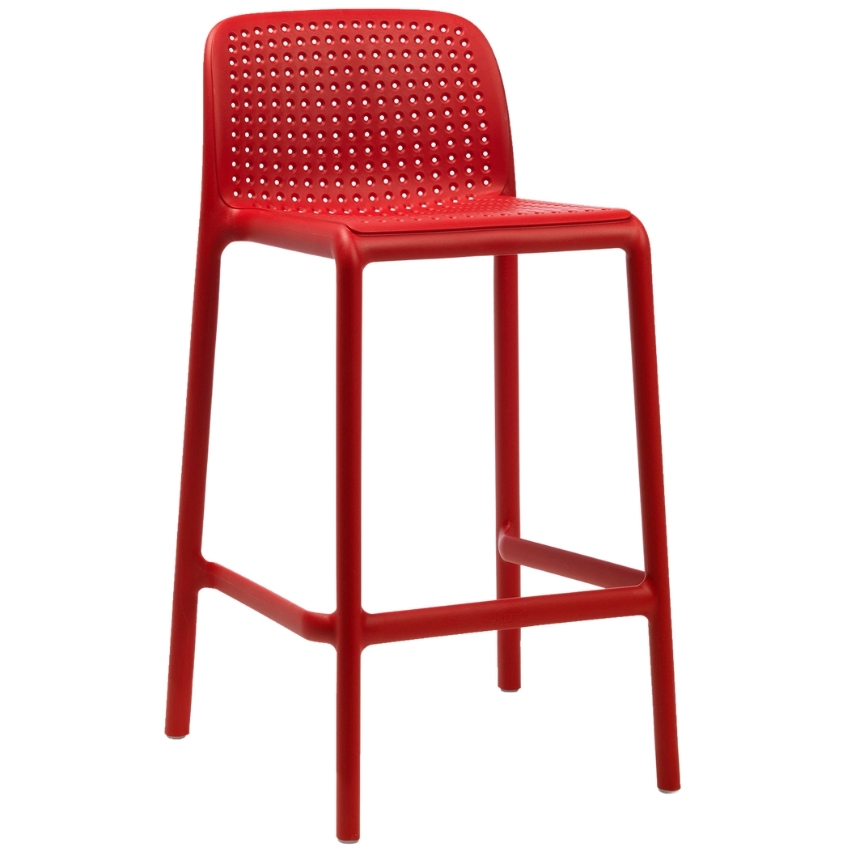 Nardi Červená plastová barová židle Lido Mini 65 cm Nardi