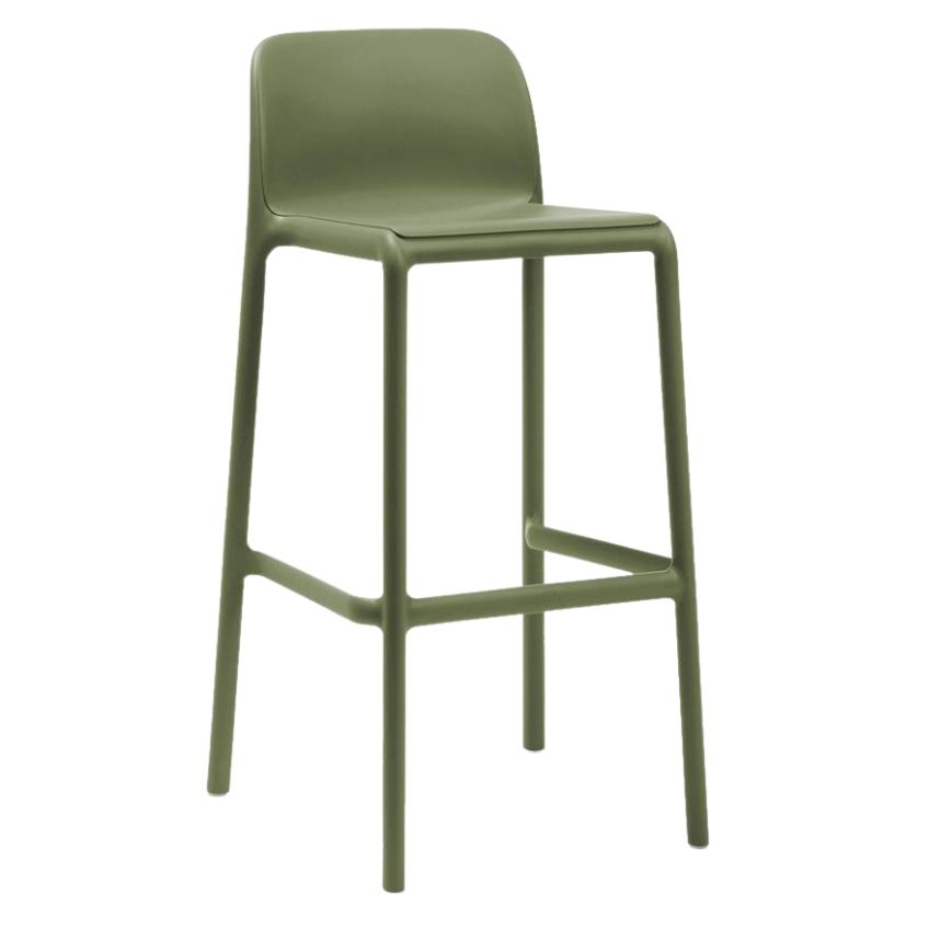 Nardi Zelená plastová barová židle Faro 76 cm Nardi