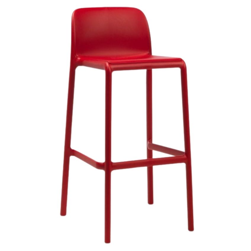 Nardi Červená plastová barová židle Faro 76 cm Nardi
