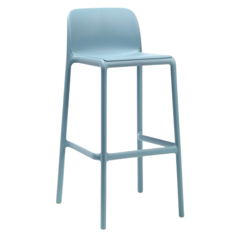 Nardi Světle modrá plastová barová židle Faro 76 cm Nardi