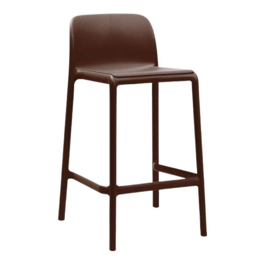 Nardi Hnědá plastová barová židle Faro Mini 65 cm Nardi