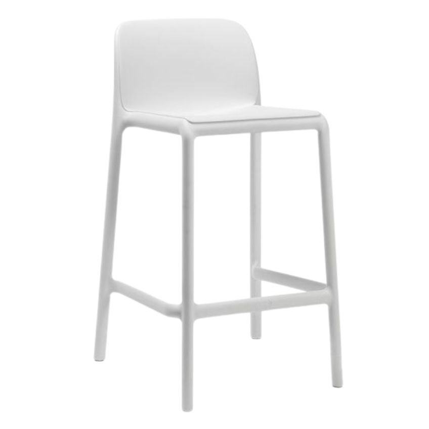 Nardi Bílá plastová barová židle Faro Mini 65 cm Nardi