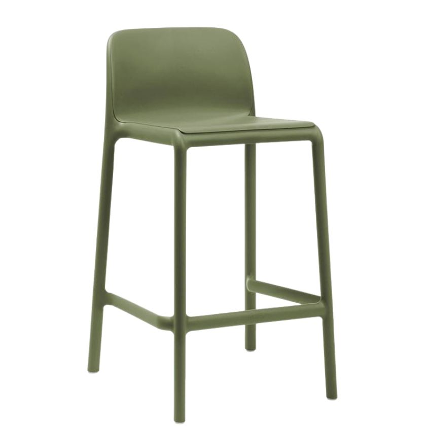 Nardi Zelená plastová barová židle Faro Mini 65 cm Nardi