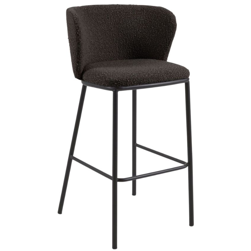 Černá látková barová židle Kave Home Ciselia 75 cm Kave Home
