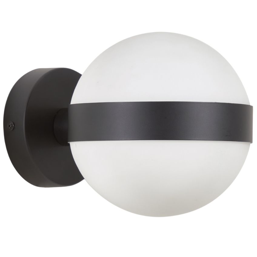 Bílo černá skleněná nástěnná lampa Kave Home Anasol 15 cm Kave Home