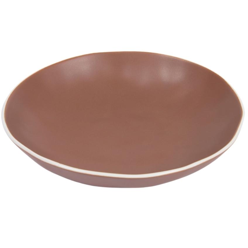 Hnědý porcelánový hluboký talíř Kave Home Rin 21 cm Kave Home