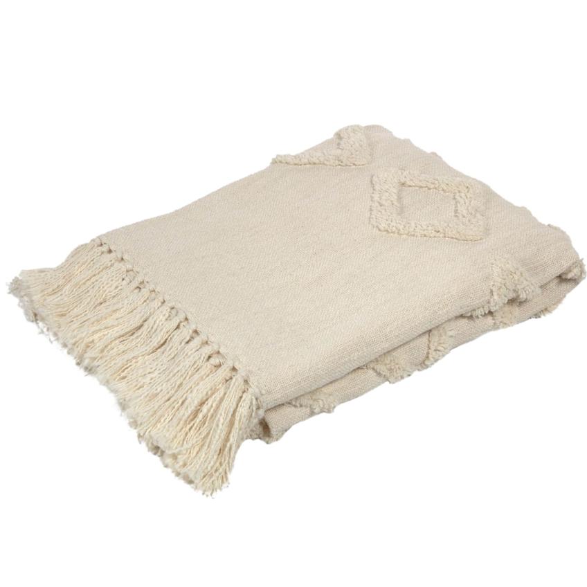 LaForma Béžový bavlněný pléd Kave Home Xayoxhira 130 x 170 cm LaForma