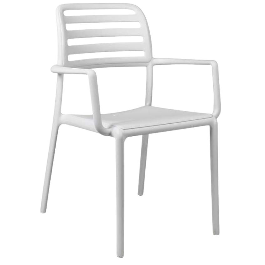 Nardi Bílá plastová zahradní židle Costa s područkami Nardi