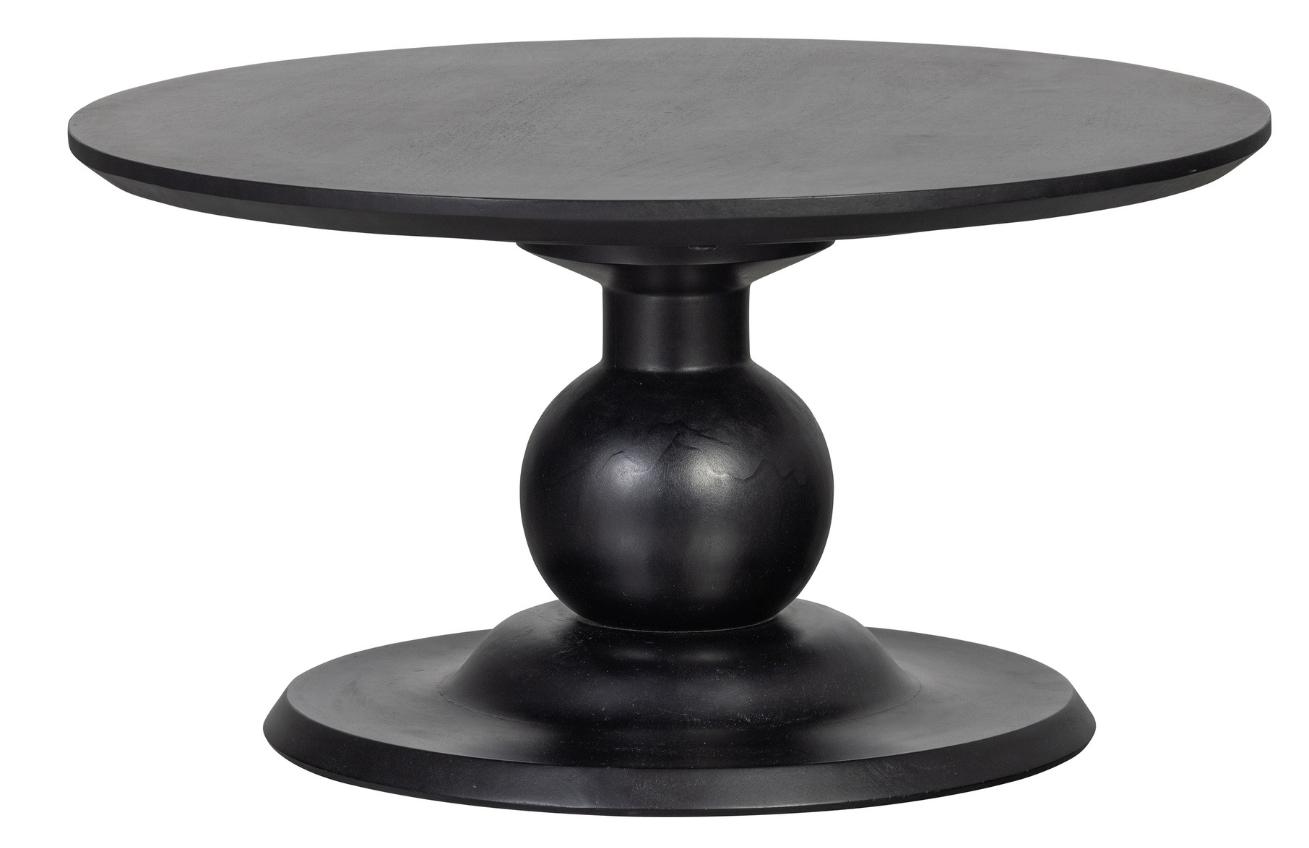 Hoorns Černý mangový kulatý konferenční stolek Gage 68 cm Hoorns