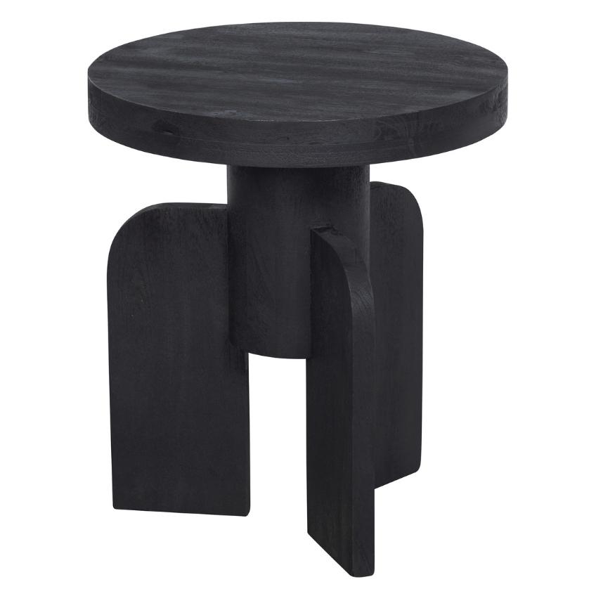Hoorns Černý mangový odkládací stolek Tate 45 cm Hoorns