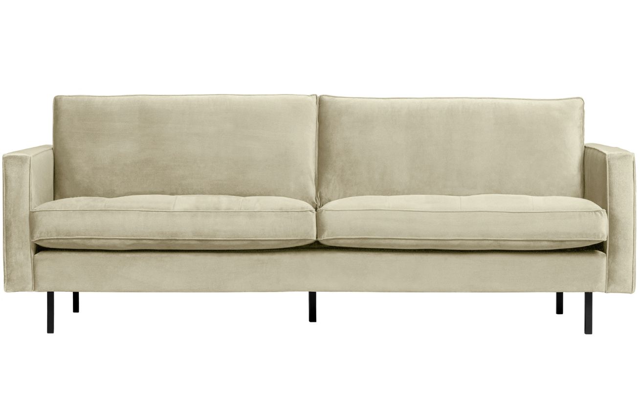 Hoorns Světle zelená sametová dvoumístná pohovka Raden 230 cm s prošíváním Hoorns