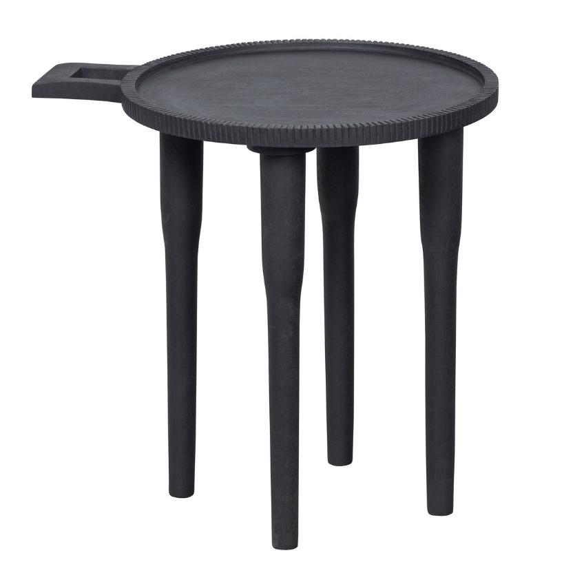 Hoorns Černý mangový odkládací stolek Onam 35 cm Hoorns