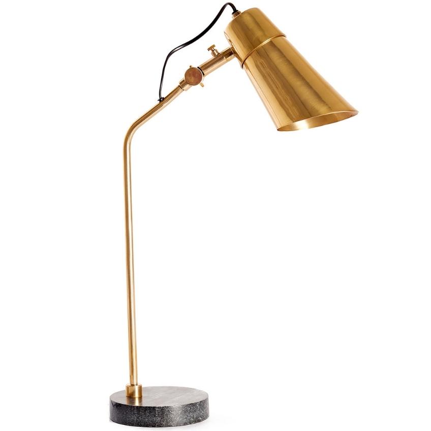Moebel Living Zlatá kovová stolní lampa Cosima 64 cm Moebel Living