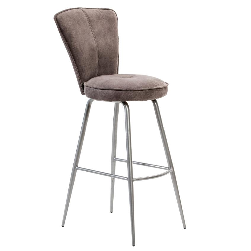 Tmavě šedá látková barová židle Marckeric Minty 74 cm Marckeric