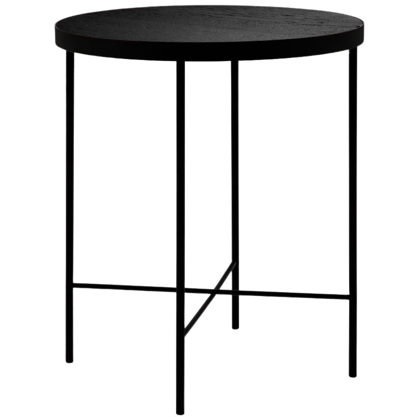 Černý dubový konferenční stolek MICADONI STEPPE 43 cm Micadoni