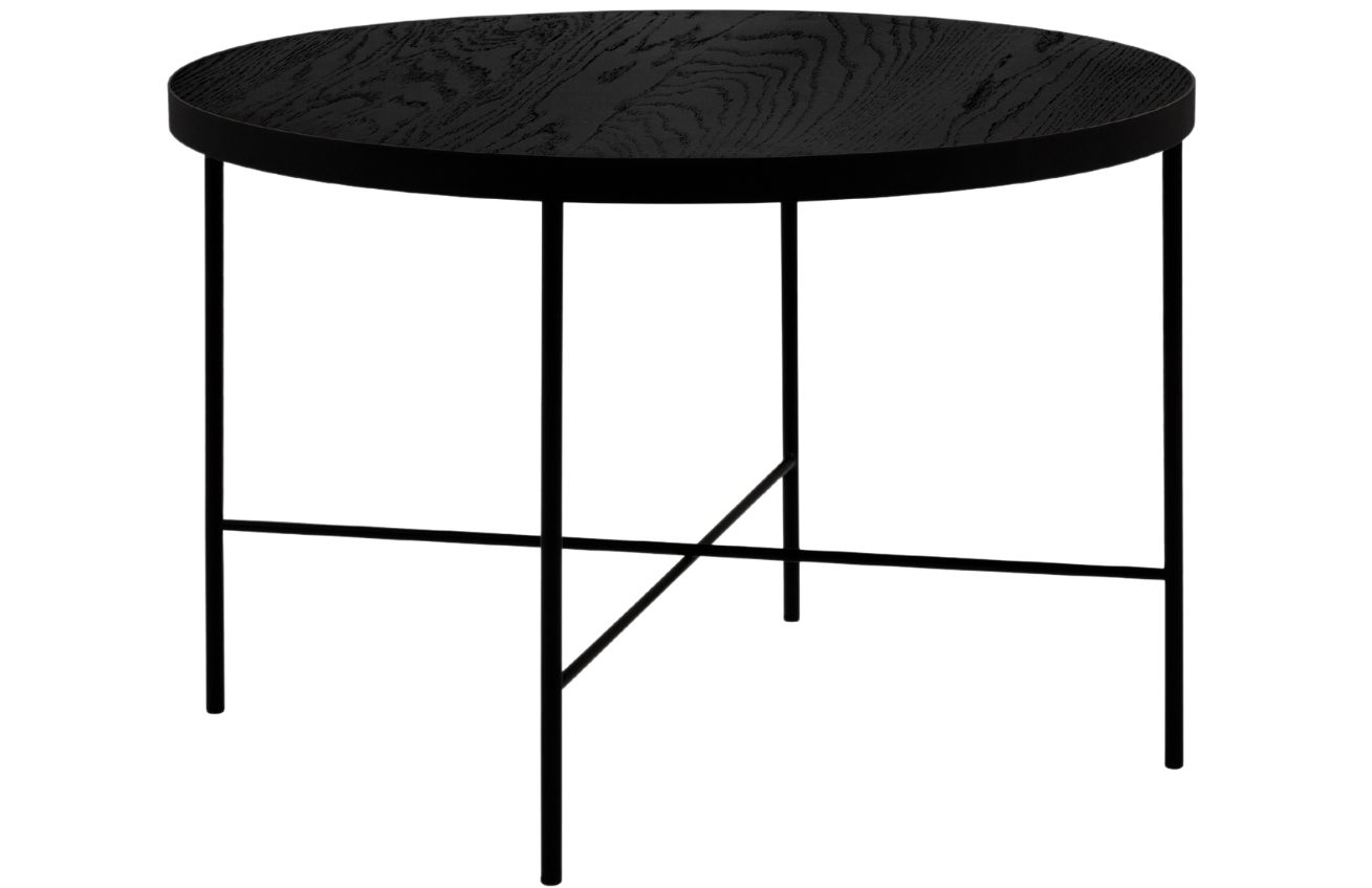Černý dubový konferenční stolek MICADONI STEPPE 60 cm Micadoni