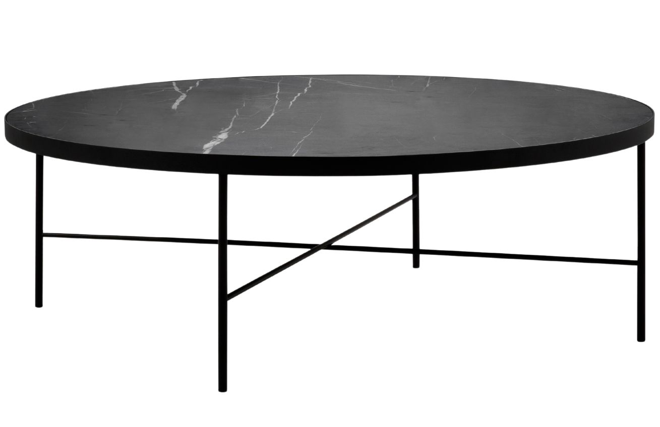 Černý mramorový konferenční stolek MICADONI STEPPE 90 cm Micadoni