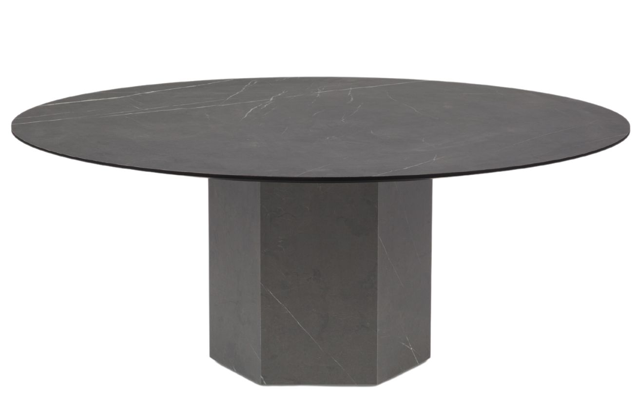 Černý mramorový kulatý konferenční stolek Micadoni Sahara 100 cm Micadoni